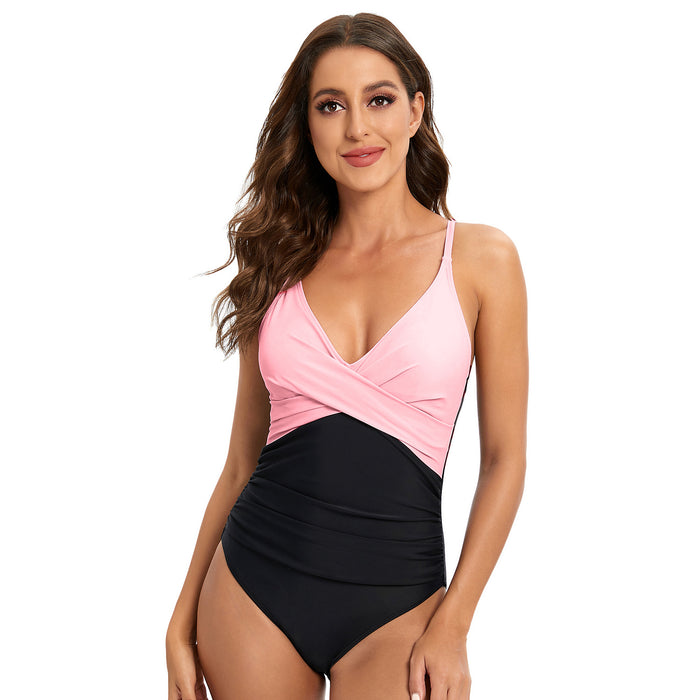 Wholesale Swimsuit striped camisole one-piece swimsuit sexy backless swimsuit