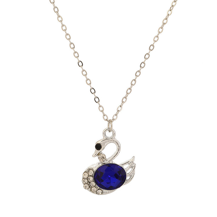 Wholesale Rhinestone-encrusted swan alloy necklace