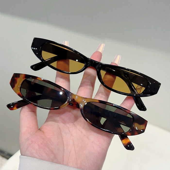 Wholesale New oval frame fashionable and trendy sunglasses, retro sun protection street photography sunglasses