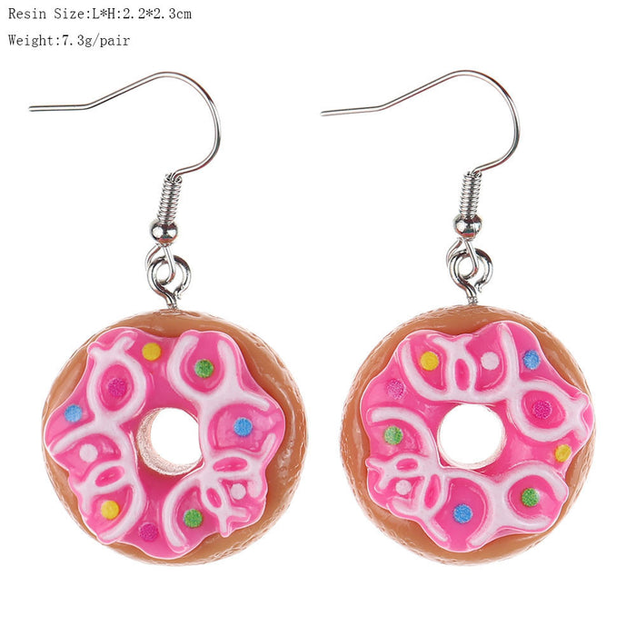 Wholesale Cartoon Chocolate Donut Resin Earrings JDC-ES-niqing026