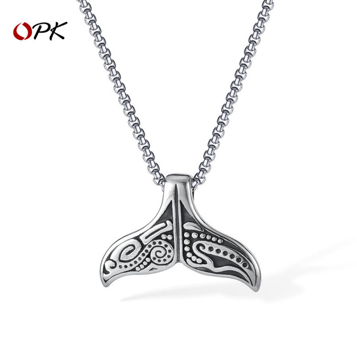 Wholesale Stainless steel necklace, creative trend, retro style