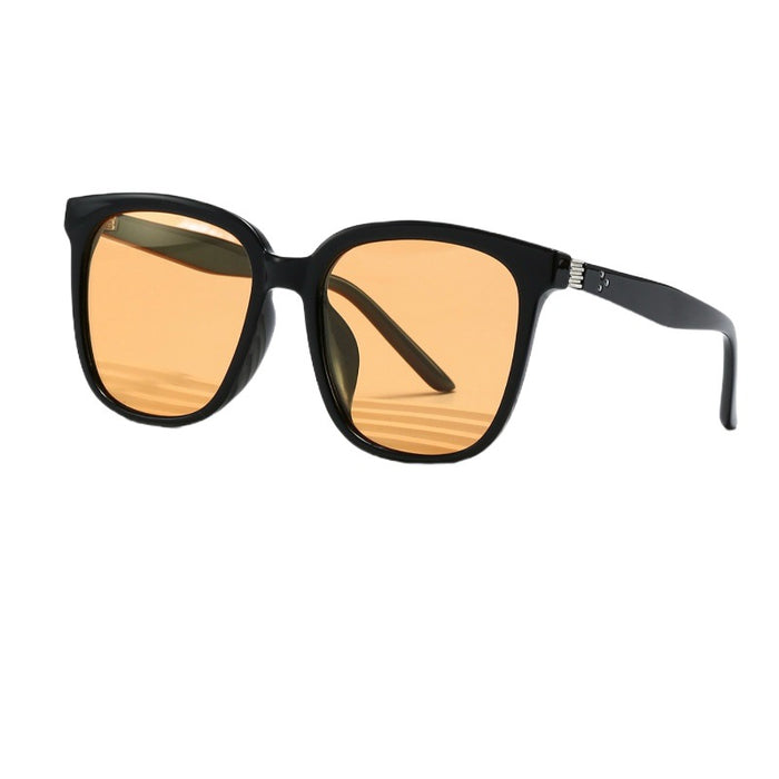 Wholesale New versatile olive green frame sunglasses, fashionable commuting UV resistant glasses, large frame sunglasses