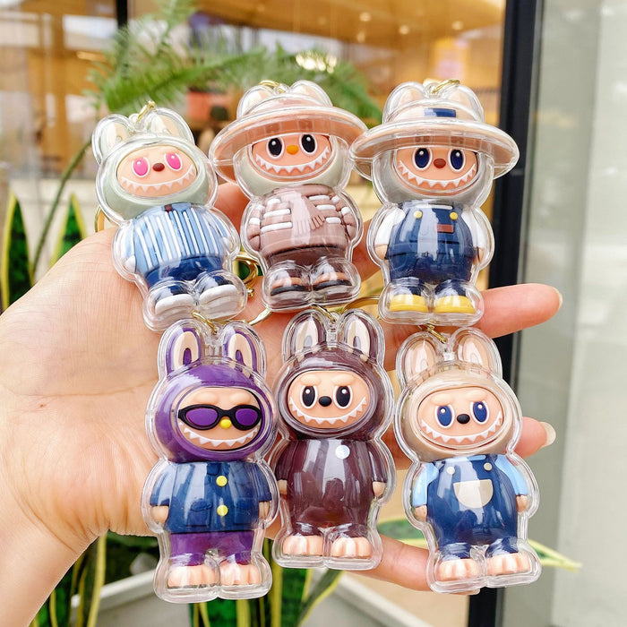 Wholesale Cute cartoon keychains with transparent acrylic shell