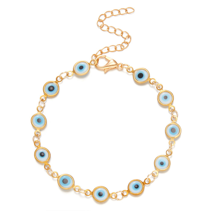 Wholesale Adjustable Retro Color Drip Oil Eye Bracelet