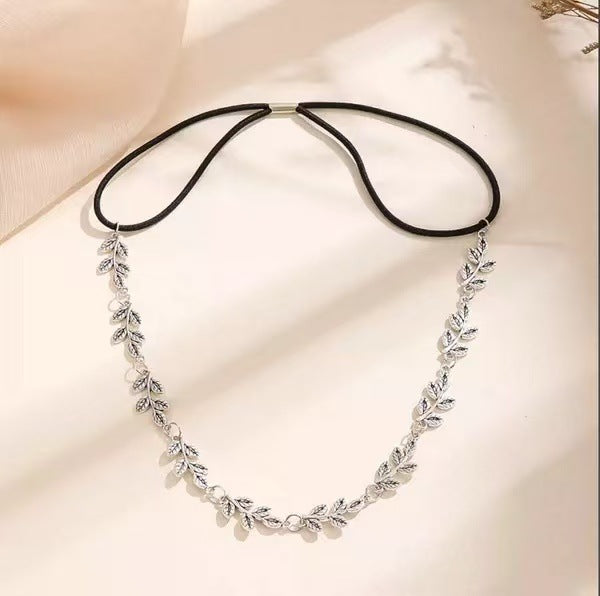 Wholesale Simple and fashionable versatile leaf elastic headband hair accessory