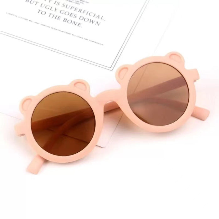 Wholesale Baby sunglasses matte children's sunglasses trendy round frame retro mocha mirror