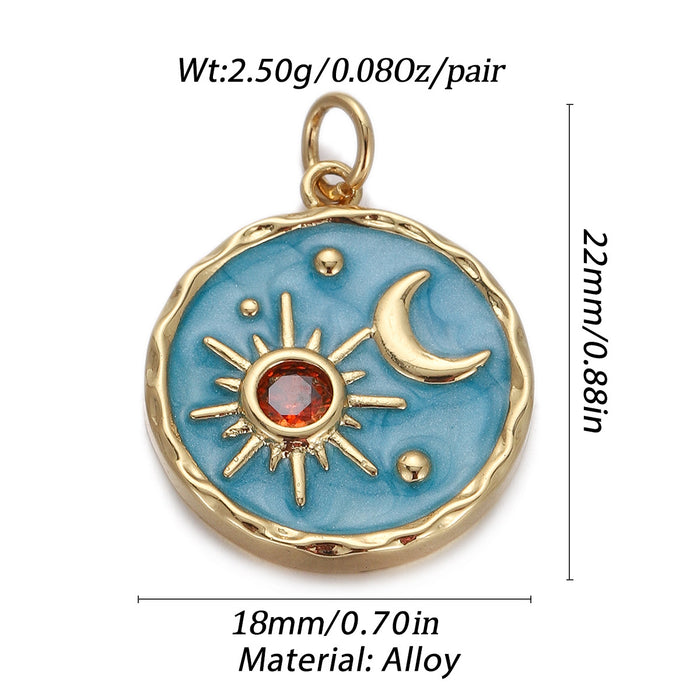 Wholesale Gold Plated Pendants Moon Pendants Bracelets Necklaces Bracelets Earrings JDC-PT-YJ004