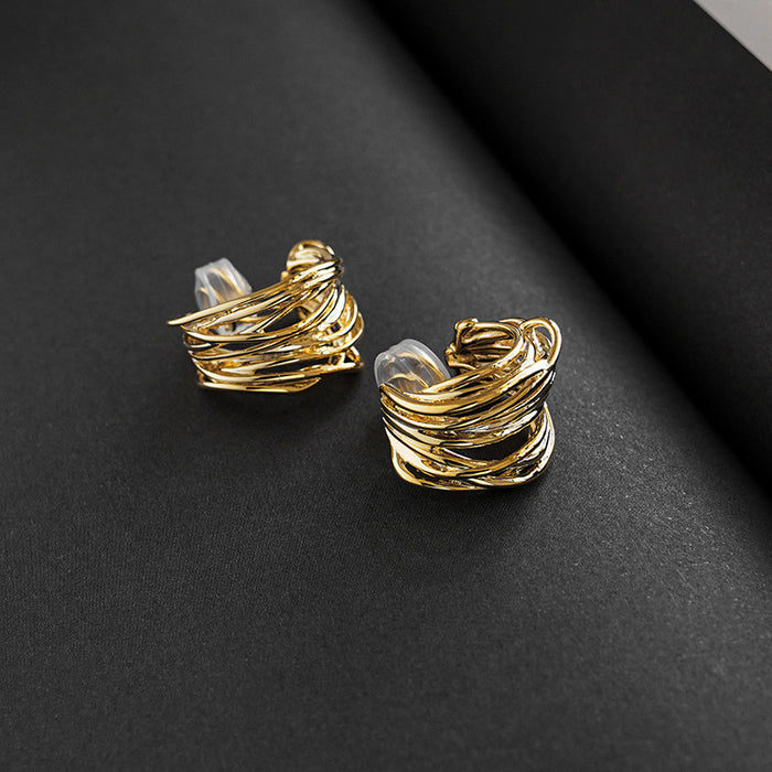 Wholesale Irregular texture, exaggerated earrings, ear clips, temperament earrings