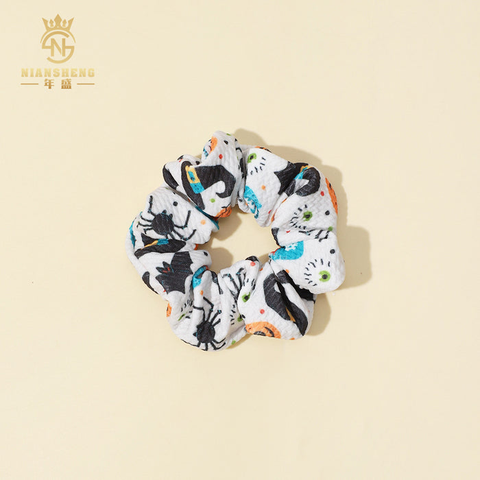 Wholesale  children' s hair accessories printed elastic large intestine ring cloth ring pure cotton girl baby hair ring