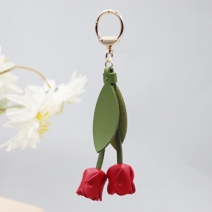 Wholesale tulip keychain cute personality car key bag pendant