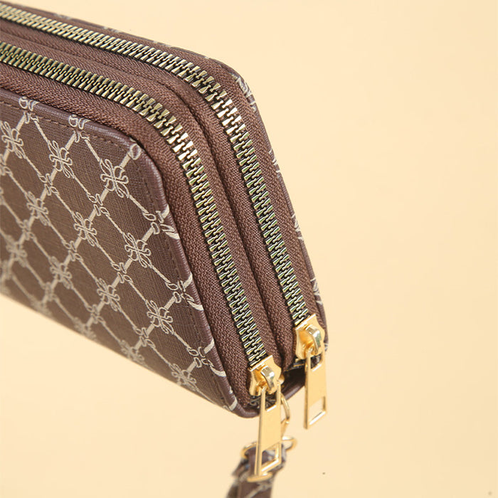 Wholesale Double Zip Clutch Wallet with Large Capacity Stylish Everyday Handbag MOQ≥3