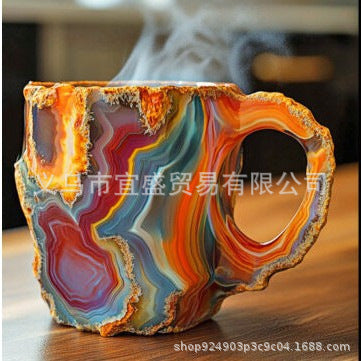 Wholesale Mineral Crystal Coffee Mugs Resin Crafts Imitation Mineral Crystal Coffee Cups JDC-CUP-YS001