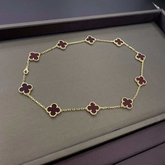 Wholesale Clover necklace agate rose gold bone chain