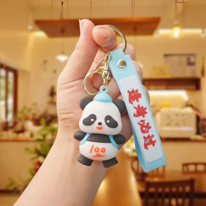 Wholesale Cartoon Cute Panda Keychain Small Pendant Creative Metal Jewelry
