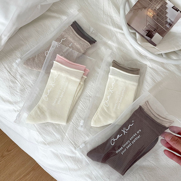 Wholesale Long socks with rolled edges and boneless middle tube socks, versatile and loose fit