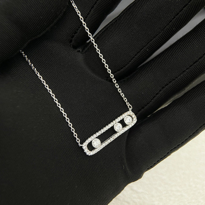 Wholesale Paper clip, pin, necklace, colorfast, female silver, starry sky, collarbone chain, neck chain