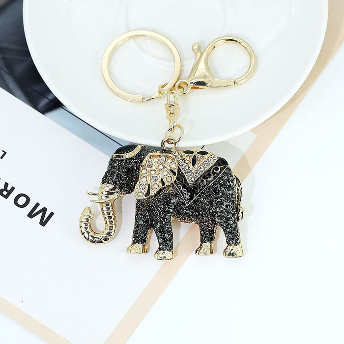 Wholesale Elephant Rhinestone Keychain Decorative Fashion Accessory