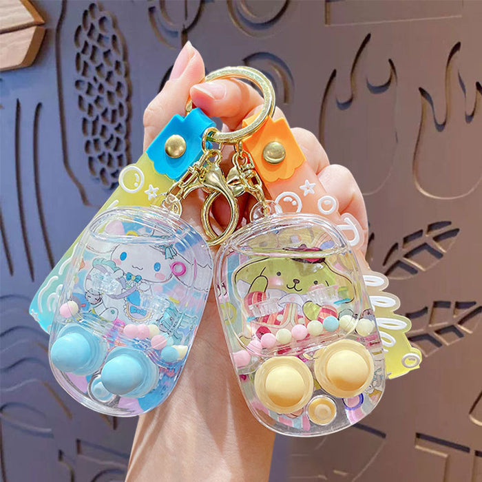 Wholesale Creative decompression game water machine key chain cartoon cute toy student bag pendant