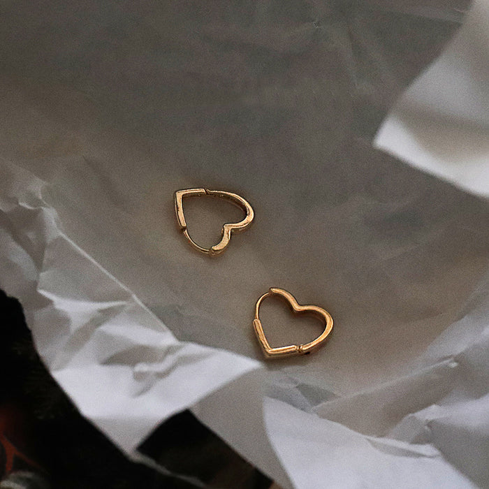 Wholesale Copper Inlaid Zircon Heart Earrings JDC-ES-Longt005
