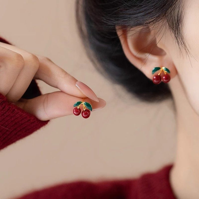 Wholesale Cute Cherry Ear Studs Fashion Accessory