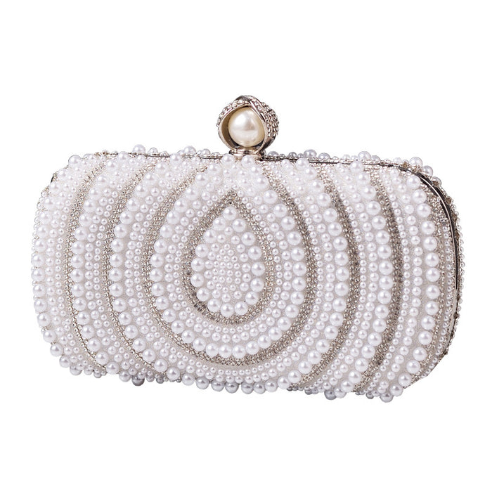 Wholesale Pearl Women's Wedding Bag Vintage White Cheongsam Clutch Bag JDC-HB-YX010