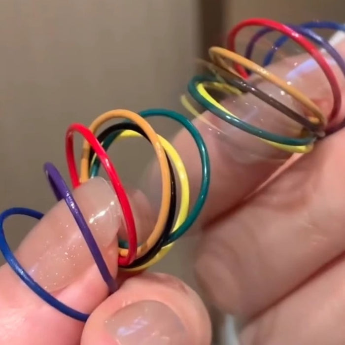 Wholesale wholesale 7pcs/set colorful plain ring stacked ring