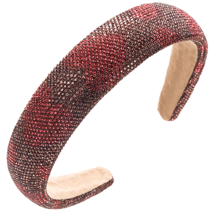 Wholesale Valentine' s Day super sparkly rhinestone-encrusted wide headband with heart pattern