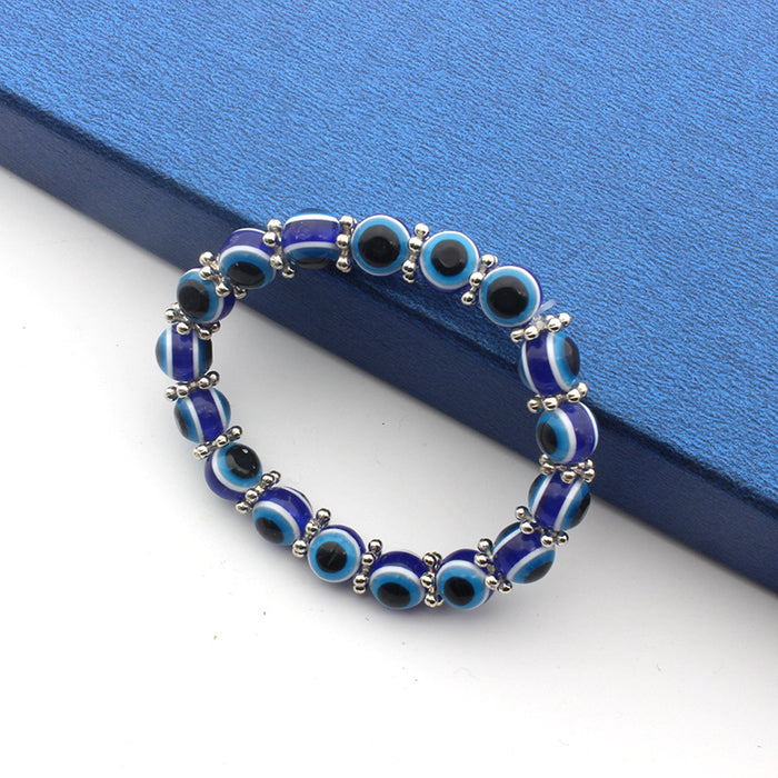 Wholesale 8mm Resin Devil's Eye Elastic Eye Bead Bracelet