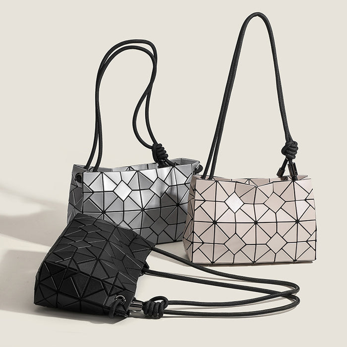 Wholesale PU Geometric Diamond Grid Drawstring Crossbody Bag JDC-SD-Yixuan013