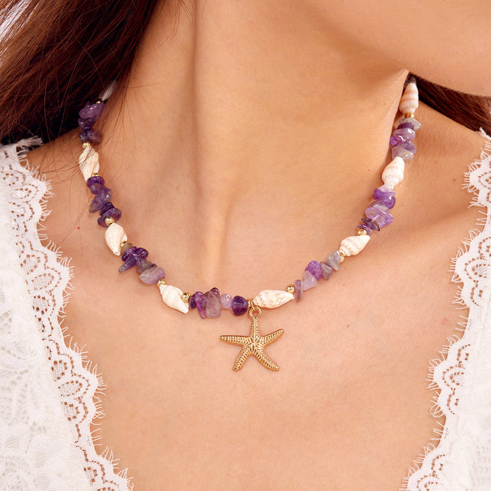 Wholesale Shell Bohemian Necklace and Bracelet Set Star and Sea Motif Jewelry
