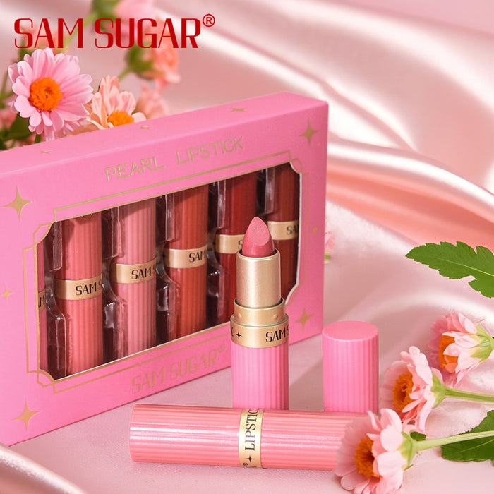 Wholesale 6 lipsticks suit makeup pearl matte lipstick not easy to fade fog face waterproof lipstick