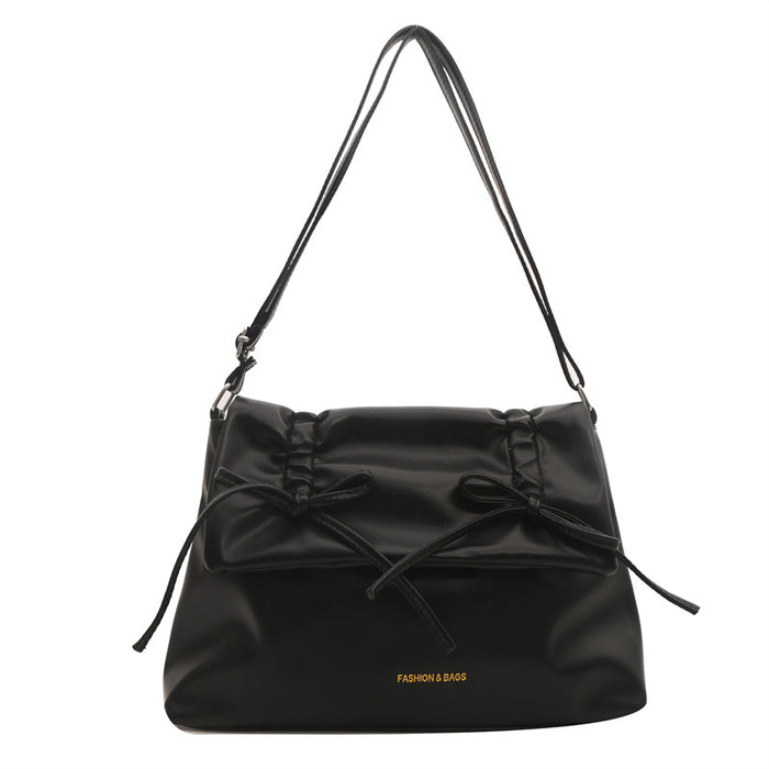 Wholesale Bowknot Soft PU Large Capacity Solid Color Tote Bag Messenger Bag JDC-SD-Shens035