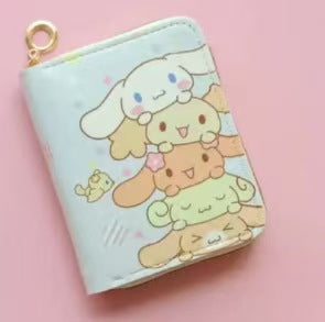 Wholesale Cute PU printed short zippered children' s wallet