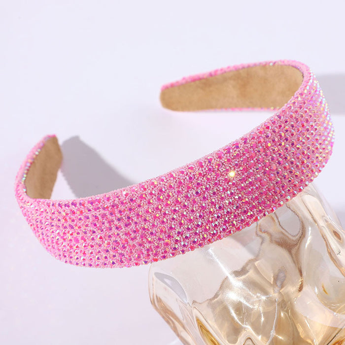 Wholesale Women' s fashionable and versatile diamond headband dopamine color headband