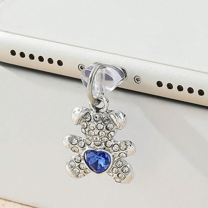 Wholesale Cute bear with rhinestones for phone dust plugs