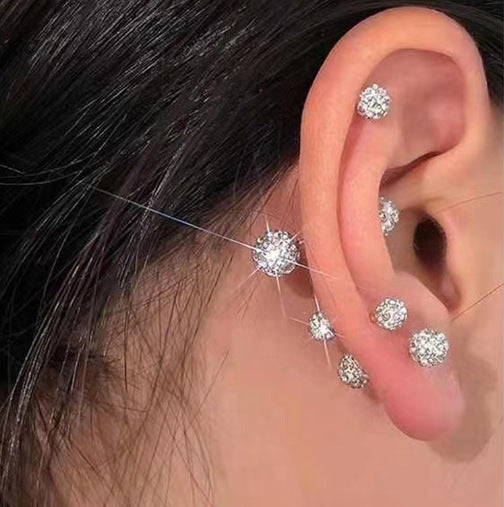 Wholesale Super Shiny Zirconia Laser Ball Earrings JDC-ES-XiangDuan005