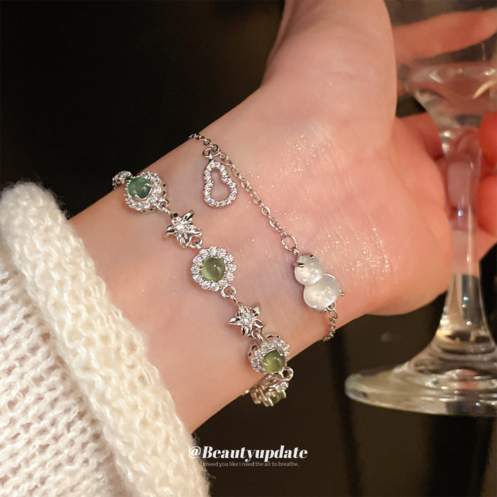 Wholesale Zircon flower bracelet retro niche bracelet fashionable temperament light luxury versatile bracelet wholesale