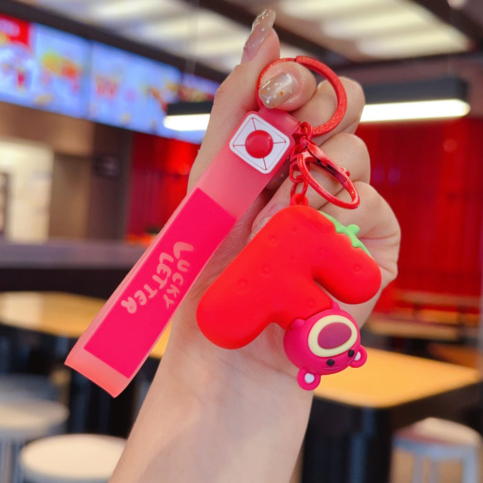 Wholesale Cartoon English alphabet animal keychains