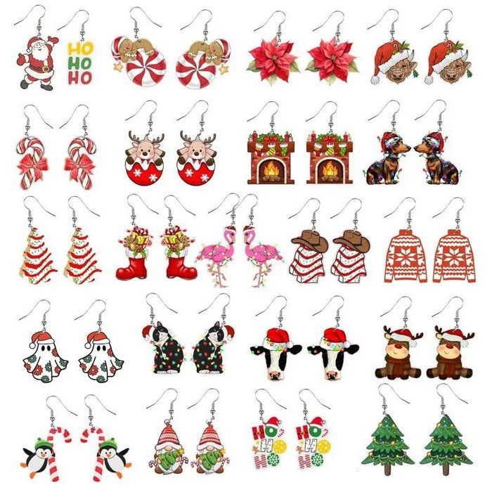 Wholesale Acrylic Flat  Earrings Holiday Ornaments Animal Cute Earrings