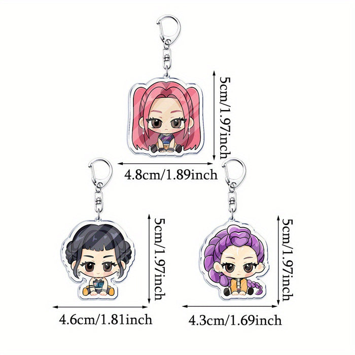 Wholesale 10 PCS Kpop Cute Cartoon Character Acrylic Keychain