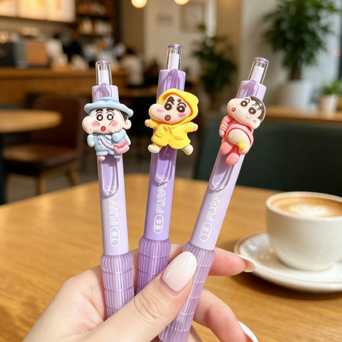 Wholesale Cute Cartoon Soft Grip Black Quick-Drying Gel Ink Pens 0. 5mm ST Tip