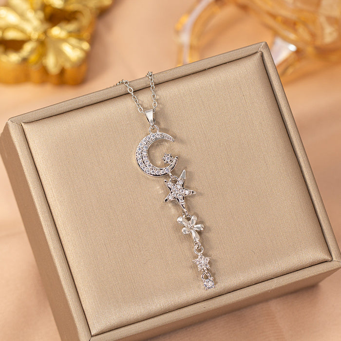 Wholesale Titanium Steel Gold Plated Butterfly Tassel Necklace Trendy Jewelry Accessory MOQ≥2