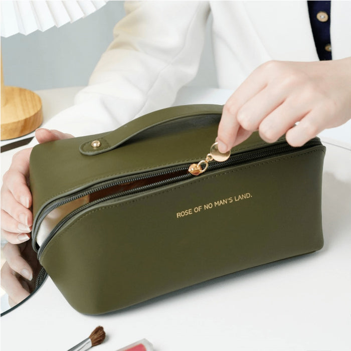 Wholesale Fashionable PU Pillow Bag, Portable Travel Storage Bag, Large Capacity Toilet Bag, Hand Enhancement Makeup Bag