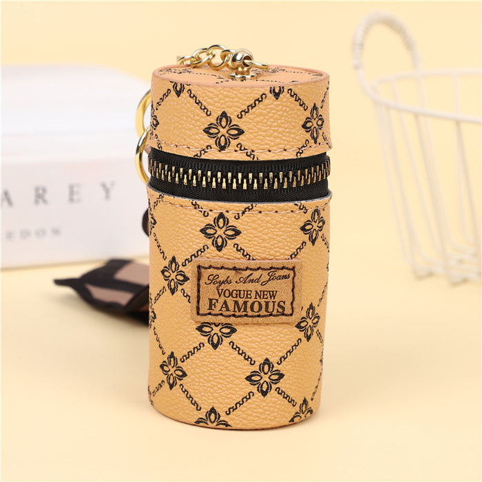 Wholesale Bucket-shaped Coin Purse with Printed Pattern Mini Lipstick Key Storage Bag
