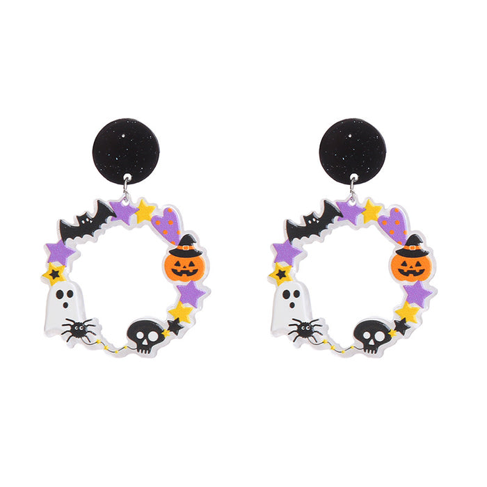 Wholesale  Pumpkin Cat Skull Funny Earrings Alternative Acrylic Earrings