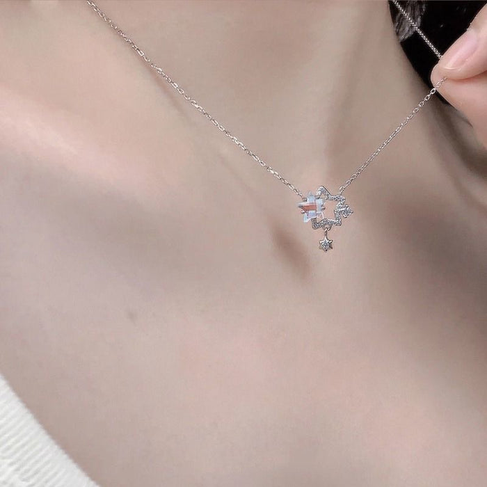 Wholesale Colorful Star Necklace, New Style, Light Luxury, niche, high-end, clavicle chain