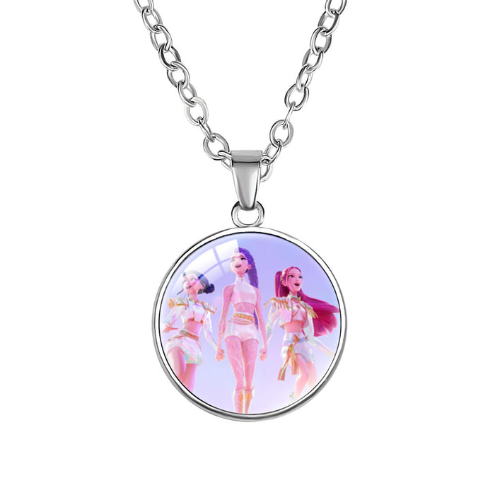 Wholesale KPOP Anime Crystal Pendant choker necklace