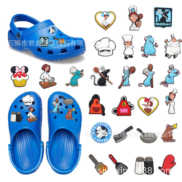 Wholesale 50pcs Buckle  Pvc Soft Glue DIY Accessories Shoes Charms