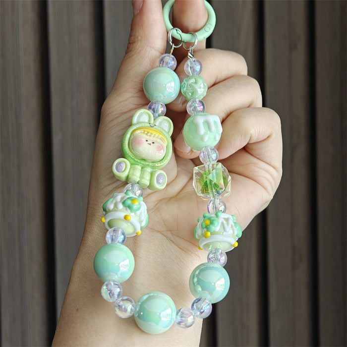 Wholesale Colorful and cute cartoon beaded keychains