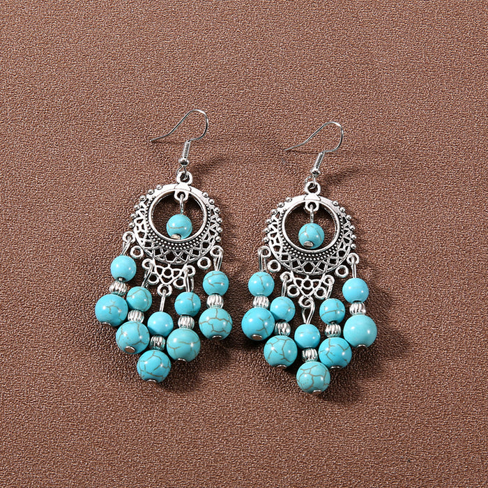 Wholesale Alloy Bohemian Ethnic Style Su Song Stone Earrings JDC-ES-Gumi007